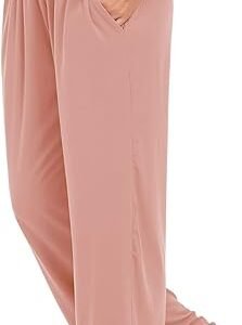 UEU - Pantalones deportivos de yoga para mujer, holgados, informales, cómodos, de pierna ancha, pantalones cómodos de cintura alta y con bolsillos para deportes y descanso