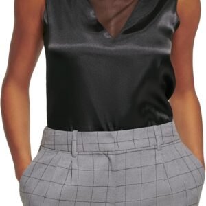 Calvin Klein womens Back Keyhole + Button Closure Wear to Work Suits Woven Top