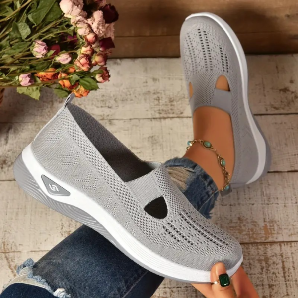 Zapatillas de corte para mujer, casuales y transpirables, para caminar, ligeras y planas para exteriores. - Image 2