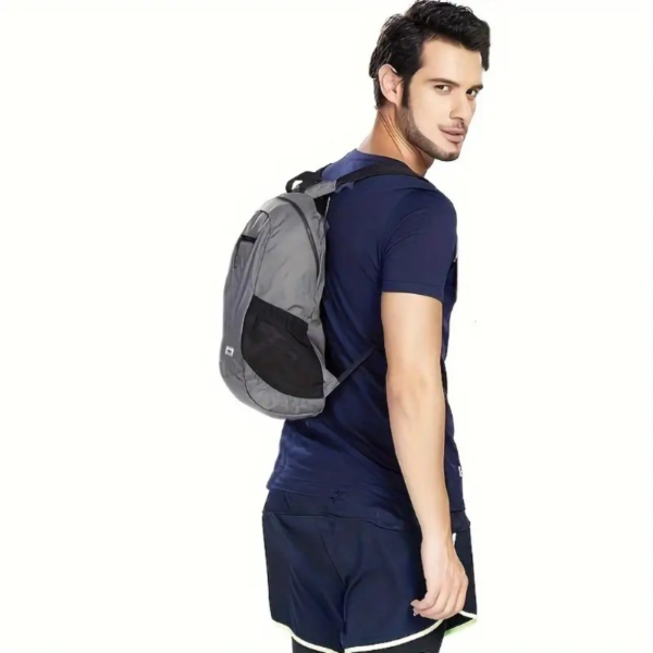 1pc Foldable Waterproof Backpack, Large Capacity Lightweight Printed Sports Bag, Suitable For Outdoor Sports, Riding, Hiking, Camping, Travel - Image 5