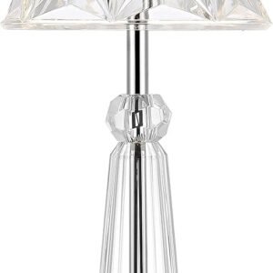 ONATHAN Y JYL7107A Madelyn - Lámpara de mesa LED integrada recargable de acrílico clásico bohemio de 11.5 pulgadas, lámpara de mesa de noche contemporánea para dormitorio, sala de estar, oficina, transparente/cromo
