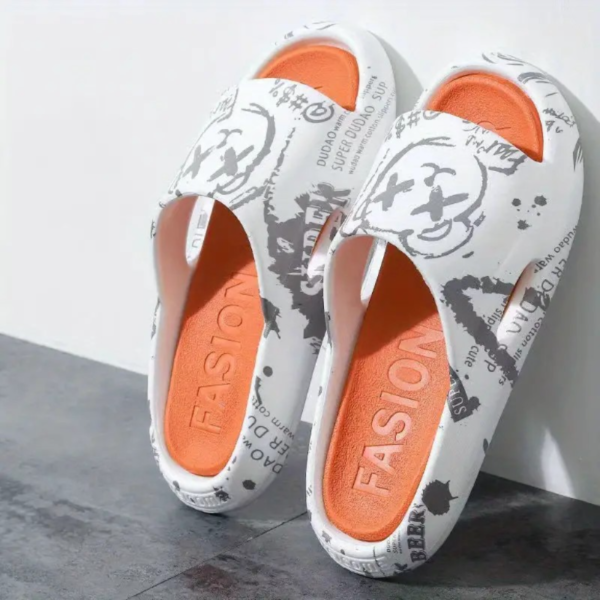 Sandalias de suela suave con dibujos animados de osos, antideslizantes de secado rápido con punta abierto, para interiores y ducha, calzado para hombres - Image 5