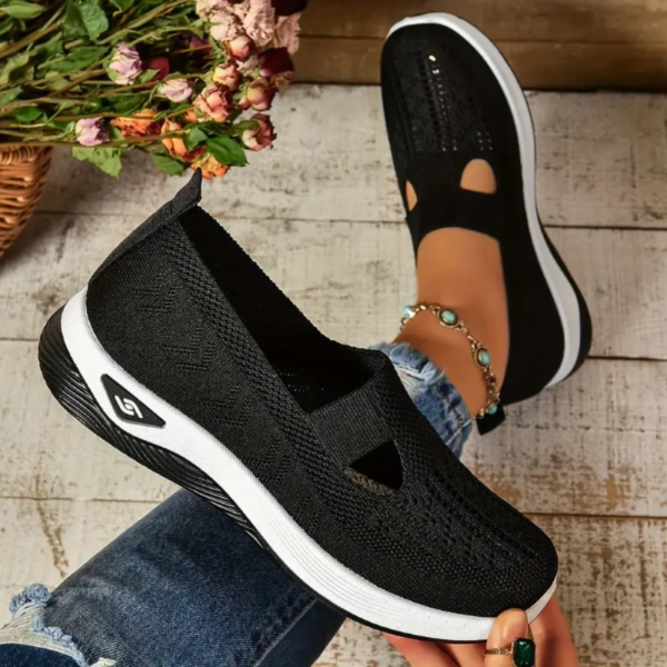Zapatillas de corte para mujer, casuales y transpirables, para caminar, ligeras y planas para exteriores. - Image 3