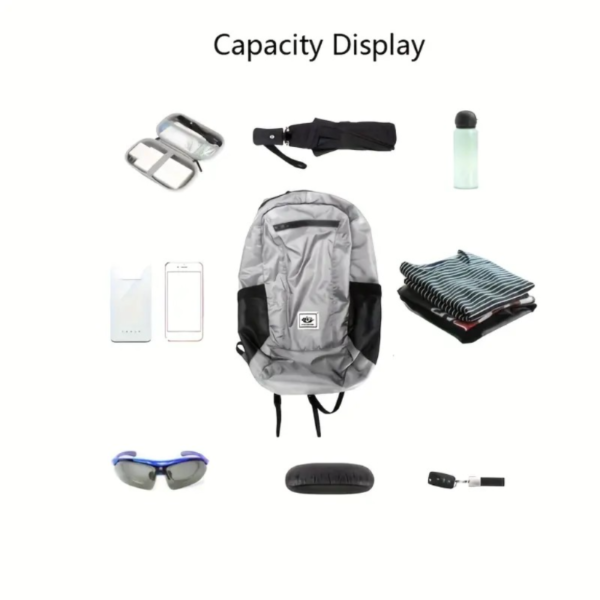 1pc Foldable Waterproof Backpack, Large Capacity Lightweight Printed Sports Bag, Suitable For Outdoor Sports, Riding, Hiking, Camping, Travel - Image 6