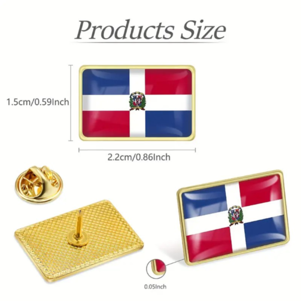 1pc Dominican Flag Lapel Pins Bulk - Metal Dominican National Lapel Pin Brooch Badge Souvenir - Image 5