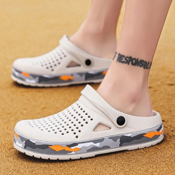 Zuecos Transpirables Para Hombres, Sandalias Casuales Antideslizantes Cómodas Para Exteriores Y Playa - Image 3