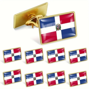 1pc Dominican Flag Lapel Pins Bulk - Metal Dominican National Lapel Pin Brooch Badge Souvenir