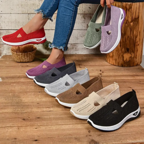 Zapatillas de corte para mujer, casuales y transpirables, para caminar, ligeras y planas para exteriores. - Image 4