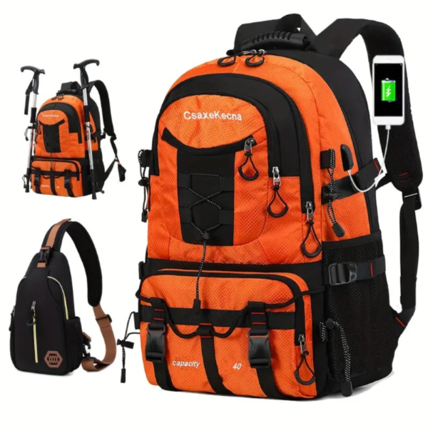 Large Capacity Travel Backpack, Multi Functional Mountaineering Bag, Casual Outdoor Camping Hiking Rucksack