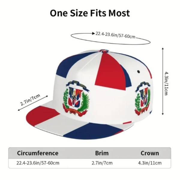Stylish Dominican Republic Flag Print Punk Trucker Cap - Ultra-Lightweight, Slightly Stretchy, Polyester Snapback Hat for Casual Outdoor Sports, Dance, and Skateboarding Enthusiasts - Image 3