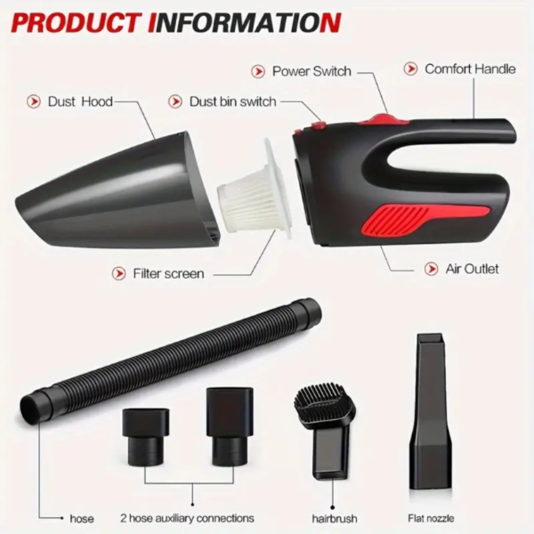 Home Car Dual-use High-power Handheld Wireless Car Vacuum Cleaner USB Charging Wireless Mini Car Vacuum Cleaner - Image 5