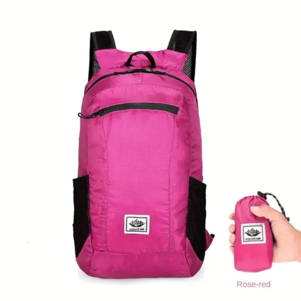 1pc Foldable Waterproof Backpack, Large Capacity Lightweight Printed Sports Bag, Suitable For Outdoor Sports, Riding, Hiking, Camping, Travel - Image 3