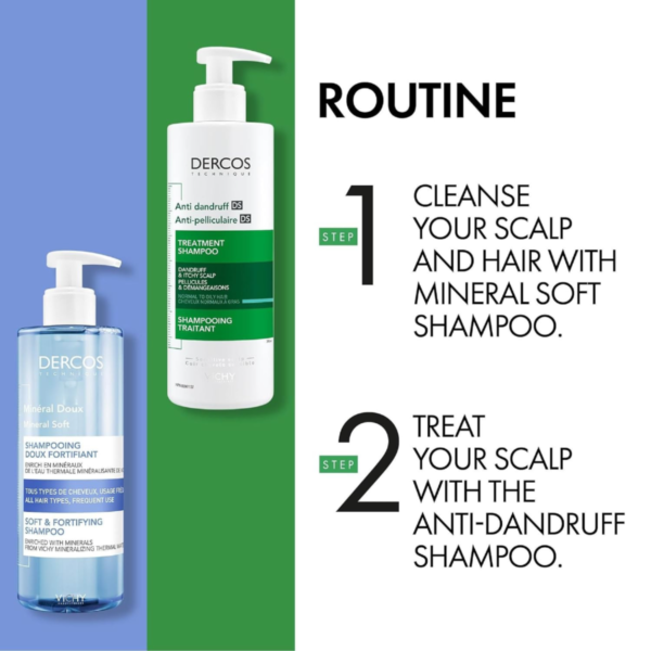 Vichy Dandruff Shampoo with Salicylic Acid, Itch Relief Shampoo for Oily, Greasy Hair, Shampoo for Men & Women. Results in Clean Scalp, Dermatologist Recommended - Image 3