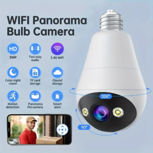 3MP FHD Wifi CCTV IP Camera bulb Lamp LED Light PTZ 360 degree Home Security Wireless Panoramic Home Security CCTV Fisheye Two Way Audio Baby Monitor Auto Tracking