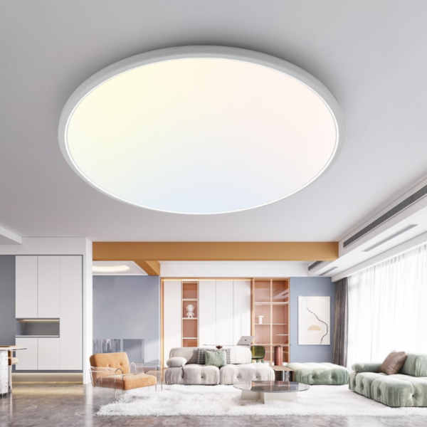 Plafón LED regulable de 16,5 pulgadas, 3000K-4500K-6000K, lámpara de techo seleccionable de 3 colores, luminaria 4200LM de 36W, plafonnier Luminarias LED para cocina, dormitorio, salón, pasillo (blanco)