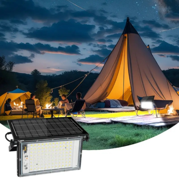 AVANLO Solar Floodlight, LED Outdoor Security Lighting, 200W/150W/100W/50W/30W Options, IP65, Lithium Battery Powered, Remote Control, Wall Mount, Polished Metal Finish, Portable, Solar Charging, No Detachable Clamp, Plastic Lid, Commercial Street & Area Lighting - Image 4