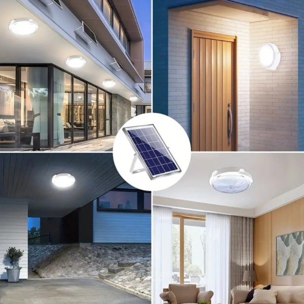 Solar-Powered Ceiling Fixture with Remote Control - 3 Adjustable Color Modes, LED Indoor/Outdoor Lamp, Suitable for Patio, Garden, Porch, Living Room, and Bedroom (1 Set) - Image 3