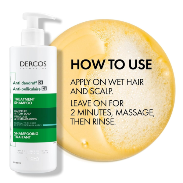 Vichy Dandruff Shampoo with Salicylic Acid, Itch Relief Shampoo for Oily, Greasy Hair, Shampoo for Men & Women. Results in Clean Scalp, Dermatologist Recommended - Image 4