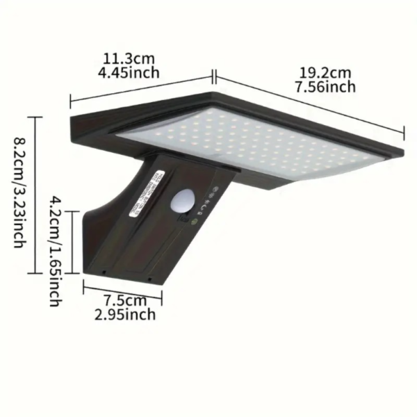 1pcs Solar Exterior Wall/Door Searchlight, 90pcs High Efficiency LED Lights, 4 Lighting Modes, 2 Charging Modes, IP65 Outdoor Waterproof Exterior Wall Light, Suitable For Villas, Courtyards, Front Doors, Backyards, Garages, Balconies, Shops, Shops - Image 8