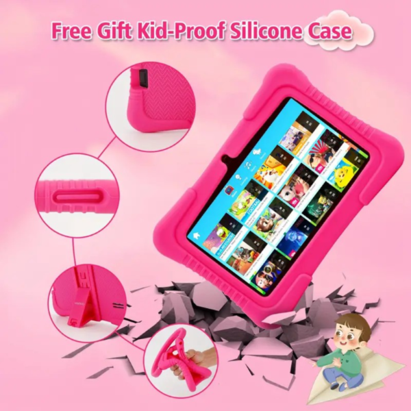 Veidoo Kids Tablet, 7 inch Android Tablet PC, 2GB RAM 32GB ROM, Safety Eye Protection Screen, WiFi, Dual Camera, Games, Parental Control APP, Tablet with Silicone Case Christmas, Halloween Gift - Image 5