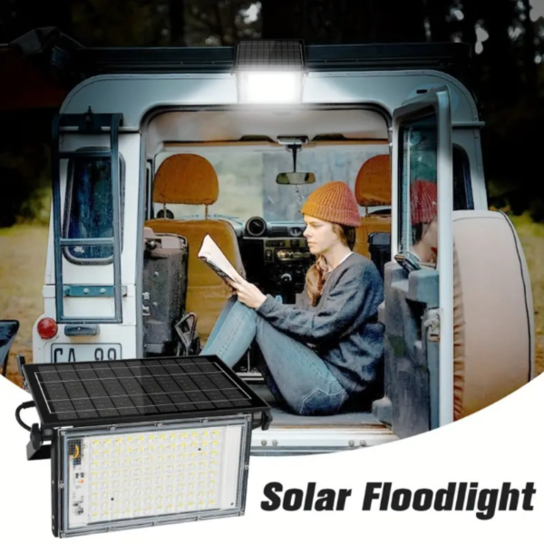 AVANLO Solar Floodlight, LED Outdoor Security Lighting, 200W/150W/100W/50W/30W Options, IP65, Lithium Battery Powered, Remote Control, Wall Mount, Polished Metal Finish, Portable, Solar Charging, No Detachable Clamp, Plastic Lid, Commercial Street & Area Lighting - Image 5