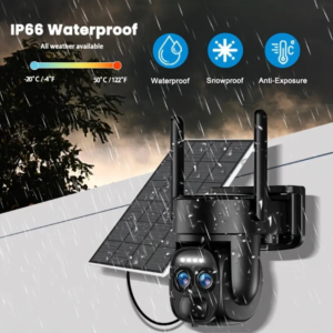 IP66 Waterproof 2K High-definition Safety Camera With Solar Panel 6MP PTZ Monitoring System Dual Lens, 2.4G WiFi Sports Spotlight, Color Night Vision, Two-way Call, Ultra Wide Angle, PIR Motion Detection, Two-way Audio, Alarm - Ideal Choice For Outdoor Monitoring And AI Detection
