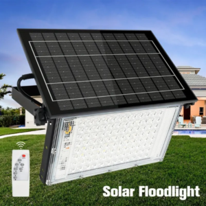 AVANLO Solar Floodlight, LED Outdoor Security Lighting, 200W/150W/100W/50W/30W Options, IP65, Lithium Battery Powered, Remote Control, Wall Mount, Polished Metal Finish, Portable, Solar Charging, No Detachable Clamp, Plastic Lid, Commercial Street & Area Lighting