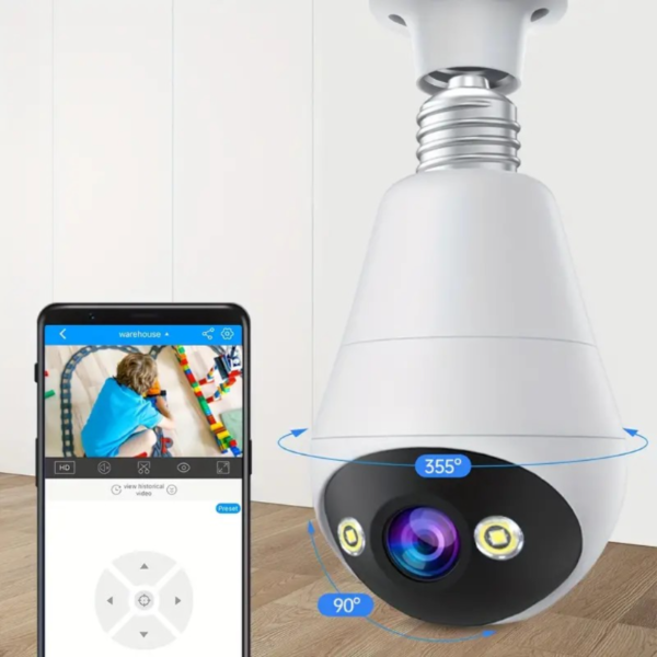 3MP FHD Wifi CCTV IP Camera bulb Lamp LED Light PTZ 360 degree Home Security Wireless Panoramic Home Security CCTV Fisheye Two Way Audio Baby Monitor Auto Tracking - Image 7