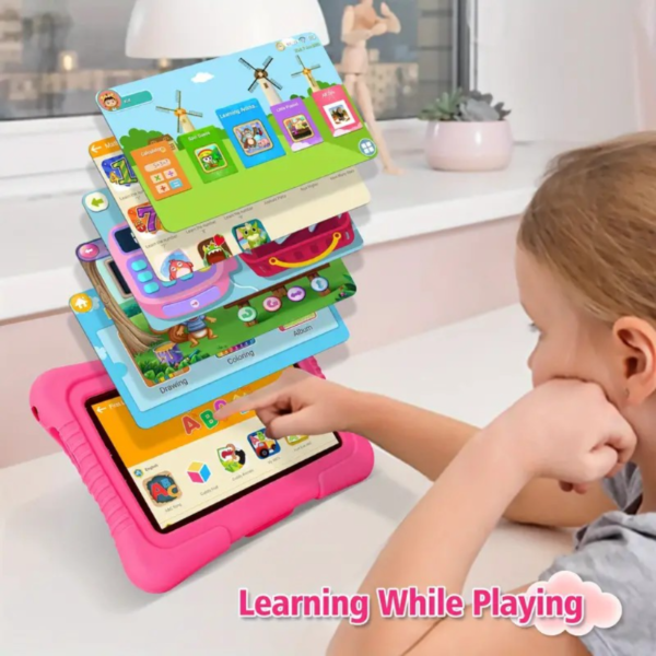 Veidoo Kids Tablet, 7 inch Android Tablet PC, 2GB RAM 32GB ROM, Safety Eye Protection Screen, WiFi, Dual Camera, Games, Parental Control APP, Tablet with Silicone Case Christmas, Halloween Gift - Image 2