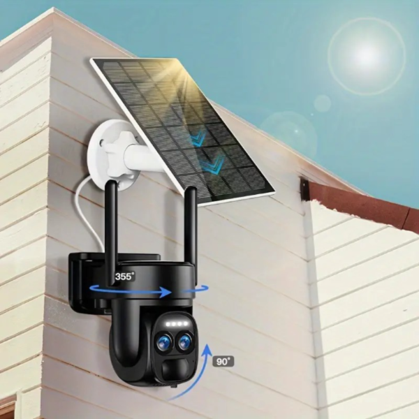 IP66 Waterproof 2K High-definition Safety Camera With Solar Panel 6MP PTZ Monitoring System Dual Lens, 2.4G WiFi Sports Spotlight, Color Night Vision, Two-way Call, Ultra Wide Angle, PIR Motion Detection, Two-way Audio, Alarm - Ideal Choice For Outdoor Monitoring And AI Detection - Image 6