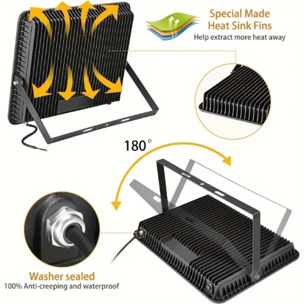 Ultra-Bright LED Floodlight - 30W/50W/100W/200W, Waterproof IP66, 3000K/6500K, Perfect for Gardens, Driveways, Garages & More - Energy Efficient Outdoor Lighting - Image 5
