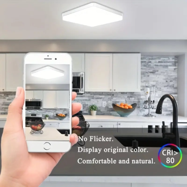1pc LED Ceiling LightS, 36W 3240lm 4000K 9Inch Square LED Flush Mount Ceiling Lighting Fixture For Kitchen, Bedroom, Living Room, Closet Room, Neutral White - Image 4