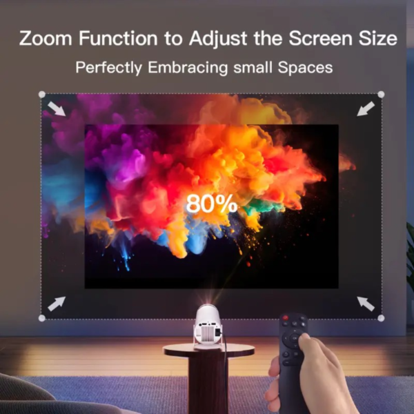 Lyncast HY300 PRO Mini Projector, Android 11, Dual WiFi6, 260 ANSI Lumens, 1080P Supported, 4K HD Decoding, Mono Audio, 130" Display, Automatic Keystone, 180° Rotation, Phone Compatible, No Battery, US Plug - Portable WiFi Projector for Outdoor/Home Theater - Image 3