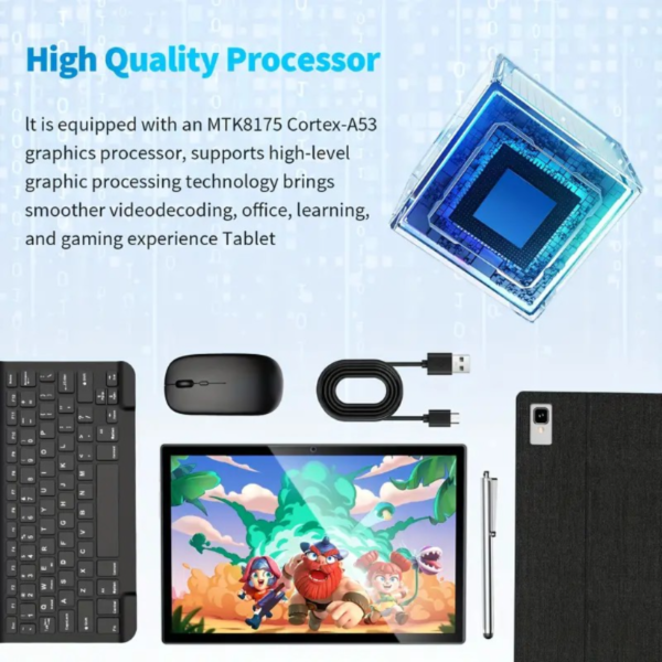 Android Tablet 2 In 1 Tablet, 10.1 Inch Android 13 Tablet 4+2GB, 6+64GB With Keyboard, Tablets With Case Mouse Stylus, 1TB Expandable Dual Camera, WiFi, Wireless, GMS Tablet PC, Black - Image 6