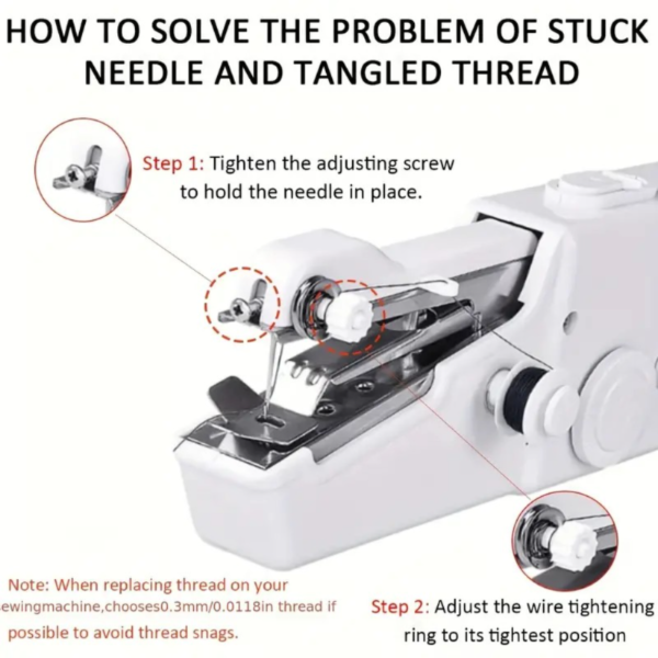1pc Handheld Sewing Machine Mini Sewing Machines, Portable Sewing Machine Quick Handheld Stitch Tool For Fabric, Kids Cloth, Clothing (battery Not Included) - Image 5