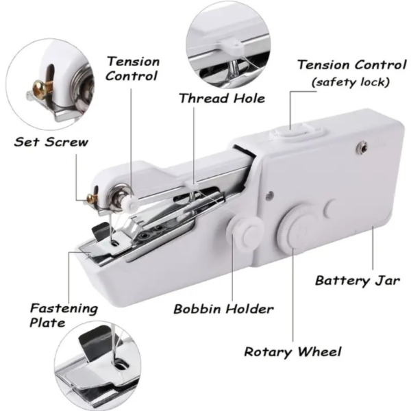 1pc Handheld Sewing Machine Mini Sewing Machines, Portable Sewing Machine Quick Handheld Stitch Tool For Fabric, Kids Cloth, Clothing (battery Not Included) - Image 2