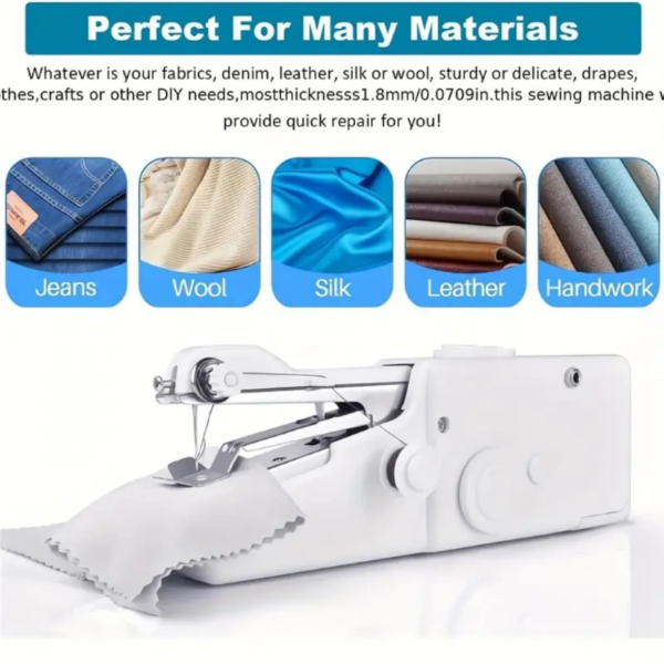 1pc Handheld Sewing Machine Mini Sewing Machines, Portable Sewing Machine Quick Handheld Stitch Tool For Fabric, Kids Cloth, Clothing (battery Not Included) - Image 7