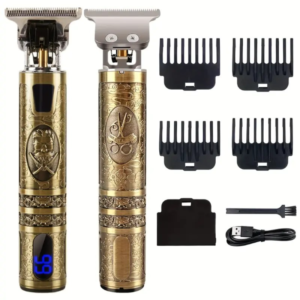 High-Definition Hair & Beard Grooming Kit - Premium Cordless Electric Shaver with LED Display, USB-C Charging, Long Hair Trimmer & 4 Attachments - Perfect Gift for Mens Grooming