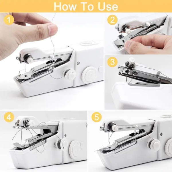 1pc Handheld Sewing Machine Mini Sewing Machines, Portable Sewing Machine Quick Handheld Stitch Tool For Fabric, Kids Cloth, Clothing (battery Not Included) - Image 4