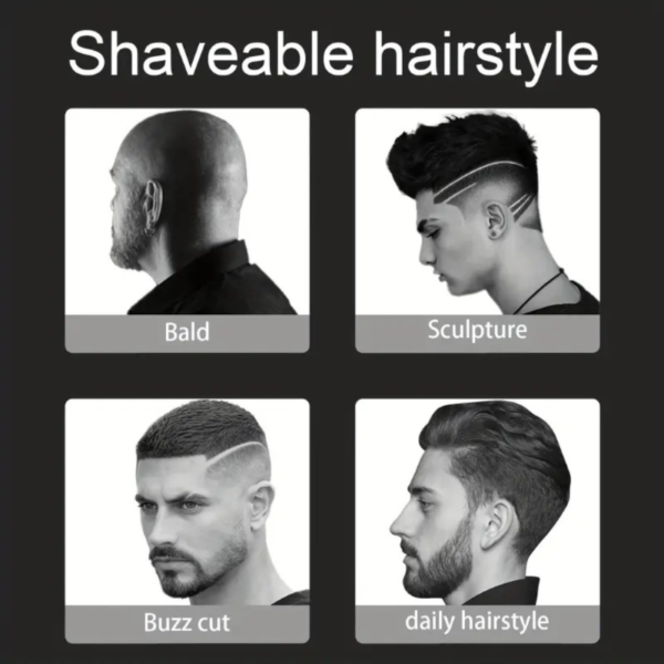 High-Definition Hair & Beard Grooming Kit - Premium Cordless Electric Shaver with LED Display, USB-C Charging, Long Hair Trimmer & 4 Attachments - Perfect Gift for Mens Grooming - Image 2