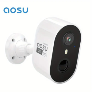 Cámara de seguridad inalámbrica para exteriores AOSU 2K, cámara exterior con batería de 3MP - Alarma de sirena, Visión nocturna en color, Audio bidireccional, Detección de IA, Almacenamiento en la nube/SD, Compatible con Alexa