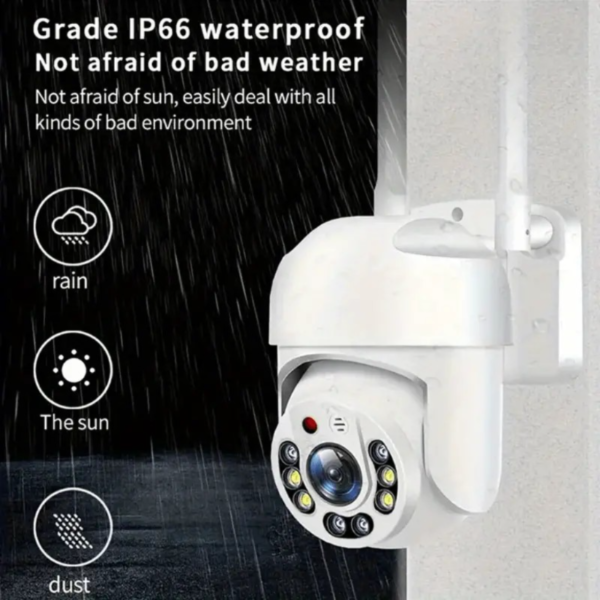 Cámara de Seguridad WiFi para Exteriores Teruhal - Impermeable, Seguimiento Automático con Vista Panorámica de 360°, Color Completo Día y Noche, Detección de Movimiento Humano, Audio Bidireccional, Alimentada por USB - Image 6
