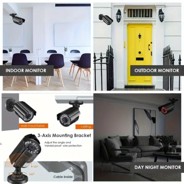 Cámara CCTV 1000TVL 960H CVBS, cámara de visión nocturna infrarroja de alta definición para vigilancia digital, cámara bala impermeable para exteriores de seguridad para el hogar, PAL/NTSC, lente de 3, 6 mm, adaptador de corriente no incluido. Metal. Admite DVR, sin wifi. - Image 3