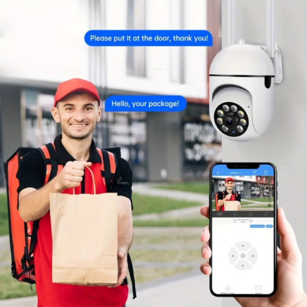 Cámara de seguridad HD inalámbrica 1080P: seguridad para el hogar inteligente, wifi, audio bidireccional, detección de movimiento, operación remota, notificaciones de alarma, compatible con Apple Homekit, montaje en pared, alimentación USB, uso en interiores/exteriores - Image 4