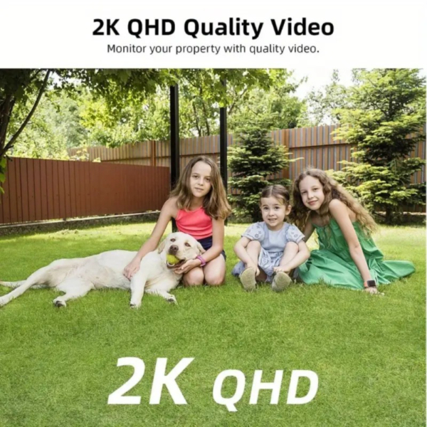 Cámara de seguridad inalámbrica para exteriores AOSU 2K, cámara exterior con batería de 3MP - Alarma de sirena, Visión nocturna en color, Audio bidireccional, Detección de IA, Almacenamiento en la nube/SD, Compatible con Alexa - Image 2