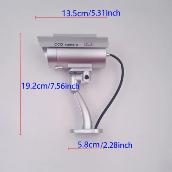 Cámara Simulada Realista Con Luz LED Parpadeante, Cámara De Seguridad Falsa De Vigilancia Para Interiores Y Exteriores Con Montura Ajustable, Cámara CCTV Simulada Para El Hogar Y La Empresa - Image 3