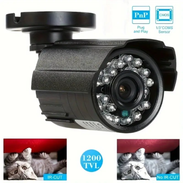 Cámara CCTV 1000TVL 960H CVBS, cámara de visión nocturna infrarroja de alta definición para vigilancia digital, cámara bala impermeable para exteriores de seguridad para el hogar, PAL/NTSC, lente de 3, 6 mm, adaptador de corriente no incluido. Metal. Admite DVR, sin wifi.
