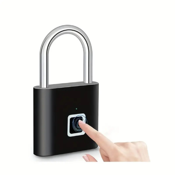 Nuevo candado de huella dactilar recargable tipo C actualizado, puede registrar 20 huellas dactilares, desbloqueo conveniente, material de aleación de zinc. - Image 2