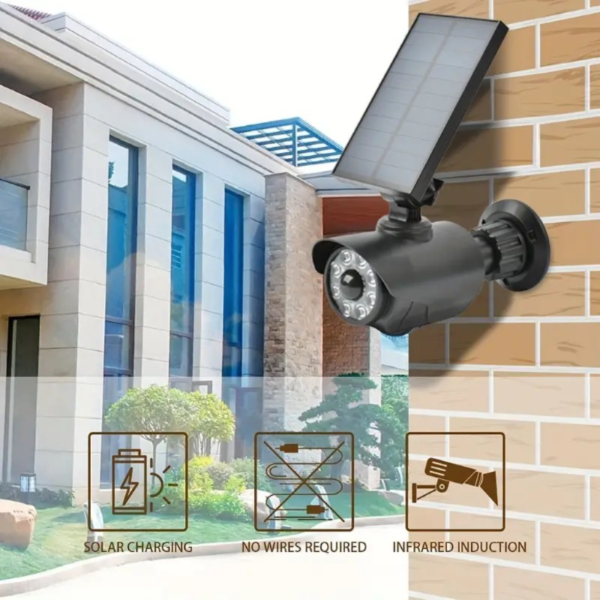 Cámara de videovigilancia con Lámpara de pared inteligente para exteriores con energía solar, inducción inteligente, alarma antirrobo y detección humana con sensor de luz - Image 3