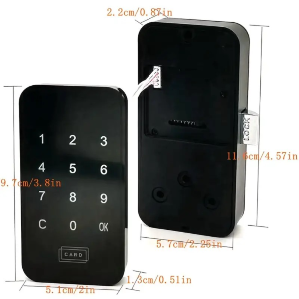 Cerradura electrónica inteligente con código digital, cerradura con teclado táctil y contraseña RFID, material acrílico, no impermeable, alimentada por batería/USB, ≤36 V, cuerpo de cerradura universal - Sin conectividad/batería incluida - Image 5
